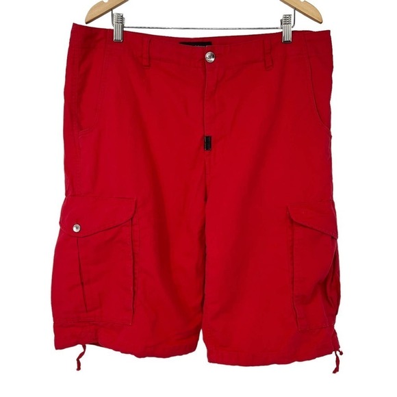 LRG Cargo Shorts Grow Own Linen Blend Red Men’s Size 36 - Picture 1 of 7